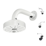 Universal L-Type Aluminum Security Camera Wall Mount Bracket, Aluminum Build, L-Type Design, Extended Arm, Bullet Dome Fit, Cable Routing