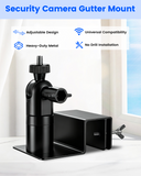 Security Camera Gutter Mount, 360° Adjustable No-Drill Clamp Bracket for Bullet & Dome Cameras, Weatherproof Outdoor Surveillance Camera Holder