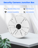 Outdoor Security Camera Junction Box, IP65 Waterproof Camera Mounting Box with Adjustable Rail, Cable Management Enclosure for PoE IP Bullet & Dome Cameras, Wall Ceiling Installation