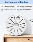 Universal Metal Security Camera Junction Box, Cable Concealment Box 1 Pack, Durable Build, Clean Cable Setup, Wide Compatibility, Multi-Hole Design, Indoor Outdoor, Easy Install