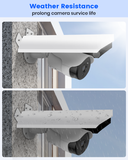 Universal Sun Rain Shield Shade Cover, Metal Protective Roof Cover for Bullet & Dome Security Cameras(White)