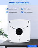 【KU-PFA122 】Aluminum Junction Box for DAH Bullet IP Cameras, Waterproof Mount Bracket with Cable Concealment, White