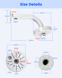 Universal L-Type Aluminum Security Camera Wall Mount Bracket, Aluminum Build, L-Type Design, Extended Arm, Bullet Dome Fit, Cable Routing