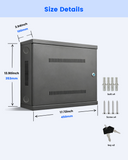 DVR Lock Box & NVR Enclosure, Heavy Duty Lockable Steel Cabinet for CCTV Surveillance Systems, Wall-Mount Design with Ventilation and Cable Management