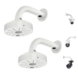 Universal L-Type Aluminum Security Camera Wall Mount Bracket, Aluminum Build, L-Type Design, Extended Arm, Bullet Dome Fit, Cable Routing