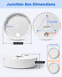 Universal Metal Security Camera Junction Box, Cable Concealment Box 1 Pack, Durable Build, Clean Cable Setup, Wide Compatibility, Multi-Hole Design, Indoor Outdoor, Easy Install