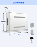 Heavy Duty DVR Lock Box & NVR Enclosure, Lockable Steel Cabinet for CCTV Security Systems, Wall Mount with Ventilation and Built-In Cable Management