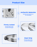Universal Vertical Pole Mounting Bracket for Security Cameras, Stainless Steel Corner Mount Adapter with 6 Loops, CCTV Surveillance Camera Mount Brackets