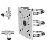 Universal Vertical Pole Mounting Bracket for Security Cameras, Stainless Steel Corner Mount Adapter with 6 Loops, CCTV Surveillance Camera Mount Brackets