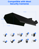 Universal Sun Rain Shield Shade Cover, Metal Protective Roof Cover for Bullet & Dome Security Cameras(Black)