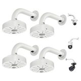 Universal L-Type Aluminum Security Camera Wall Mount Bracket, Aluminum Build, L-Type Design, Extended Arm, Bullet Dome Fit, Cable Routing