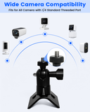 Universal Security Camera Pole Mount Bracket, No-Drill Adjustable Camera Mount with Stainless Steel Clamps for CCTV Cameras, Fence Posts, Utility Poles and Light Poles