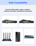Heavy Duty DVR Lock Box & NVR Enclosure, Lockable Steel Cabinet for CCTV Security Systems, Wall Mount with Ventilation and Built-In Cable Management