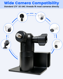 Security Camera Gutter Mount, 360° Adjustable No-Drill Clamp Bracket for Bullet & Dome Cameras, Weatherproof Outdoor Surveillance Camera Holder