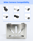 Security Camera Corner Mount Bracket, Heavy Duty Stainless Steel Corner Adapter for Bullet CCTV Cameras, Rust Resistant Outdoor Wall Mount