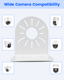 L-Shaped Dome Camera Mount Bracket, Heavy Duty Metal Security Camera Wall & Ceiling Mount, Universal Surveillance Camera Mount for Indoor Outdoor Use