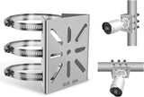 Metal Universal Vertical Pole Mounting Bracket for Security Cameras, Stainless Steel Corner Adapter with 4 Loops, Metal Holder for CCTV Cameras