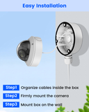 【KU-DS-1280ZJ-DM21 】Aluminum Junction Box Mount Bracket for HIK Dome & Turret CCTV Cameras, IP66 Weatherproof Cable Concealment for Outdoor Use