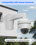 【KU-DS-1273ZJ-140】 Wall Mount Bracket Aluminum Alloy Arm for Hik IP Dome Security Cameras(White)
