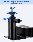 Security Camera Gutter Mount, 360° Adjustable No-Drill Clamp Bracket for Bullet & Dome Cameras, Weatherproof Outdoor Surveillance Camera Holder
