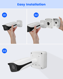 【KU-PFA122 】Aluminum Junction Box for DAH Bullet IP Cameras, Waterproof Mount Bracket with Cable Concealment, White