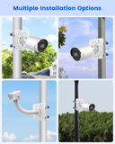 Universal Vertical Pole Mounting Bracket for Security Cameras, Stainless Steel Corner Mount Adapter with 4 Loops, CCTV Surveillance Camera Mount Brackets