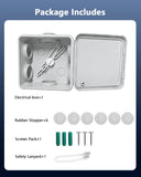 Universal Electrical Junction Box, IP65 Waterproof Dust Proof Project Boxes, ABS Plastic Electric Enclosure, Hide Cable for Outdoor Wall Mount, White 85×85×45 mm