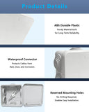 Universal Electrical Junction Box, IP65 Waterproof Dust Proof Project Boxes, ABS Plastic Electric Enclosure, Hide Cable for Outdoor Wall Mount, White 85×85×45 mm