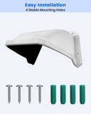Universal Security Camera Sun Rain Cover Shield, ABS Protective Proof for Dome/Bullet CCTV Surveillance Cameras (White)