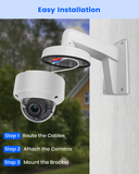 【KU-DS-1273ZJ-140】 Wall Mount Bracket Aluminum Alloy Arm for Hik IP Dome Security Cameras(White)