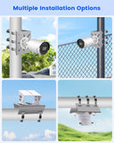Metal Universal Vertical Pole Mounting Bracket for Security Cameras, Stainless Steel Corner Adapter with 4 Loops, Metal Holder for CCTV Cameras