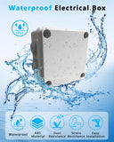 Universal Electrical Junction Box, IP65 Waterproof Dust Proof Project Boxes, ABS Plastic Electric Enclosure, Hide Cable for Outdoor Wall Mount, White 110×110×65 mm
