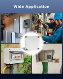 Universal Electrical Junction Box, IP65 Waterproof Dust Proof Project Boxes, ABS Plastic Electric Enclosure, Hide Cable for Outdoor Wall Mount, White 110×110×65 mm