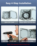 Universal Electrical Junction Box, IP65 Waterproof Dust Proof Project Boxes, ABS Plastic Electric Enclosure, Hide Cable for Outdoor Wall Mount, White 110×110×65 mm