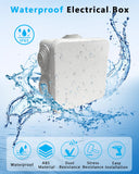 Universal Electrical Junction Box, IP65 Waterproof Dust Proof Project Boxes, ABS Plastic Electric Enclosure, Hide Cable for Outdoor Wall Mount, White 85×85×45 mm