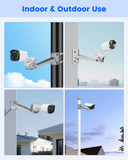 Adjustable 304 Stainless Steel Security Camera Corner Mounting Bracket, V-Shaped Base, Adjustable Angle, Heavy Duty Steel, Wide Compatibility, Weatherproof Design