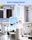 【KU-PFA122 】Aluminum Junction Box for DAH Bullet IP Cameras, Waterproof Mount Bracket with Cable Concealment, White