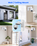 【KU-DS-1273ZJ-140】 Wall Mount Bracket Aluminum Alloy Arm for Hik IP Dome Security Cameras(White)