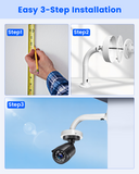 Universal L-Type Aluminum Security Camera Wall Mount Bracket, Aluminum Build, L-Type Design, Extended Arm, Bullet Dome Fit, Cable Routing