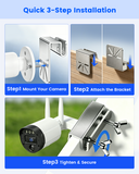 Stainless Steel Security Camera Gutter Mount Bracket, Heavy Duty Outdoor Surveillance Camera Holder, Universal Mount for IP CCTV Cameras