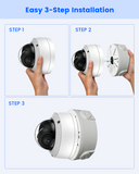 Outdoor Security Camera Junction Box, IP65 Waterproof Camera Mounting Box with Adjustable Rail, Cable Management Enclosure for PoE IP Bullet & Dome Cameras, Wall Ceiling Installation