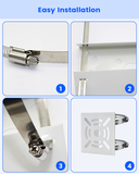 Universal Vertical Pole Mounting Bracket for Security Cameras, Stainless Steel Corner Adapter with 4 Loops, Metal Holder for CCTV Surveillance Cameras