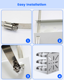 Universal Vertical Pole Mounting Bracket for Security Cameras, Stainless Steel Corner Adapter with 4 Loops, Metal Holder for CCTV Cameras