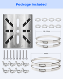 Universal Vertical Pole Mounting Bracket for Security Cameras, Stainless Steel Corner Adapter with 4 Loops, Metal Holder for CCTV Cameras