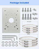 Universal Vertical Pole Mounting Bracket for Security Cameras, Stainless Steel Corner Mount Adapter with 6 Loops, CCTV Surveillance Camera Mount Brackets
