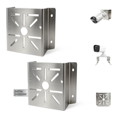 Heavy Duty Security Camera Corner Mount Bracket, Stainless Steel Universal Wall Mount for CCTV Bullet, Mini Dome & PTZ Cameras, Indoor Outdoor Use