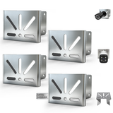 Security Camera Corner Mount Bracket, Heavy Duty Stainless Steel Corner Adapter for Bullet CCTV Cameras, Rust Resistant Outdoor Wall Mount