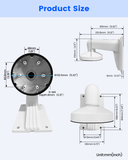 【KU-DS-1273ZJ-140】 Wall Mount Bracket Aluminum Alloy Arm for Hik IP Dome Security Cameras(White)