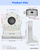 【KU-PFB203W】Metal Waterproof Wall Mount Bracket, Aluminum Alloy Arm for Dah IP Dome Cameras