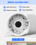 【KU-DS-1260ZJ】 Aluminum Junction Box for HIK Bullet Cameras, Wall Mount Bracket for Outdoor POE IP Security Camera